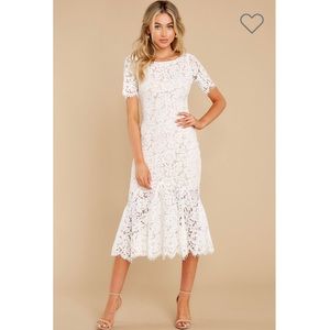 NWT White Lace Midi Dress from Red Dress